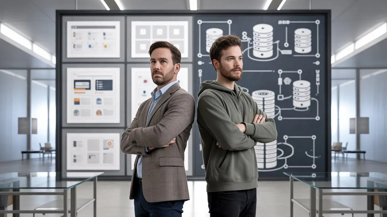 Client collaborating remotely with hire full stack developer on web application